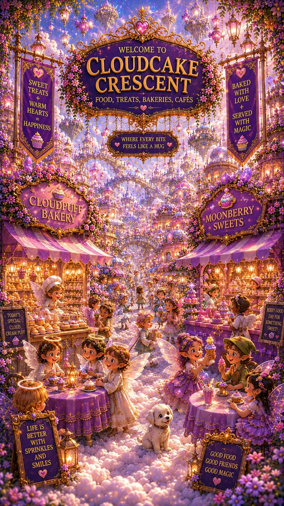 Cloudcake Crescent, the sweetest corner of Godland always smelling of warm cloud cakes