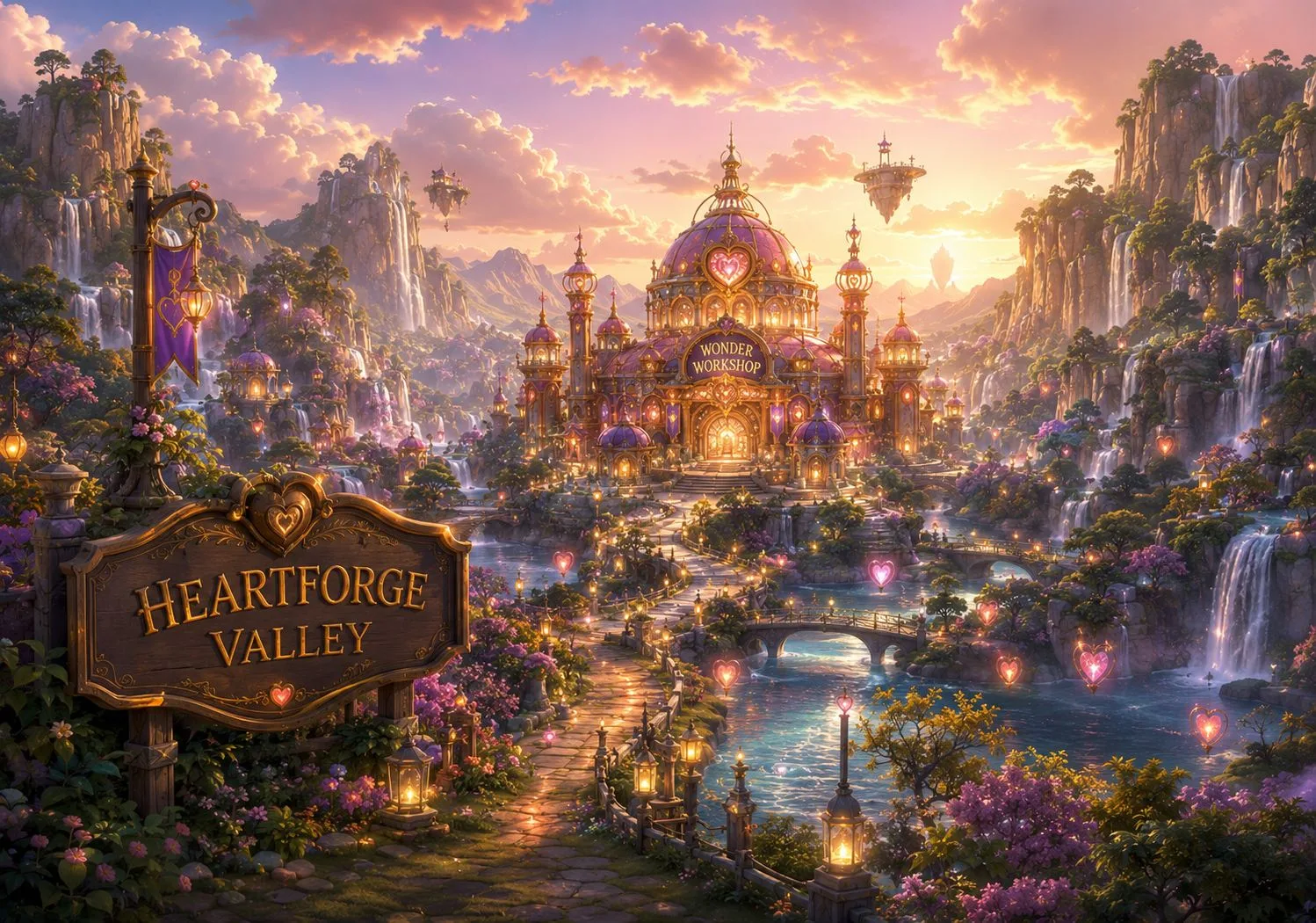 Heartforge Valley, a glowing valley where the greatest magic in Godland happens