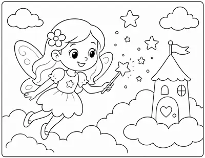 Sparkles the Fairy Coloring Sheet