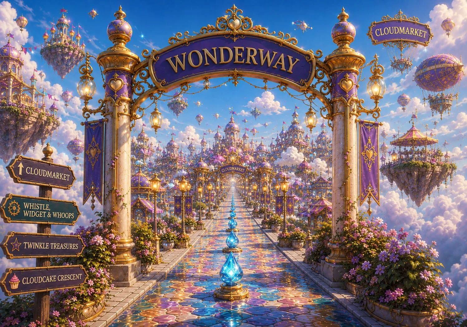 Wonderway, the grand avenue leading into Cloudmarket